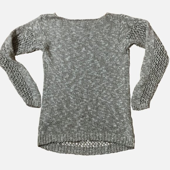 LAFAYETTE 148 Open Knit Linen Cotton Sweater S Taupe Gray Layering Lightweight - Picture 2 of 10